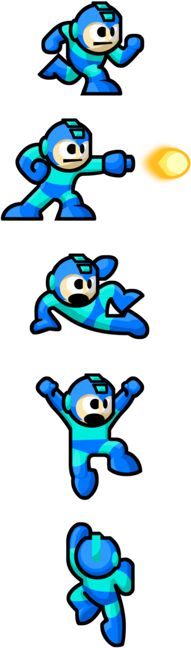 Mega Man Action Sprites PNG Image