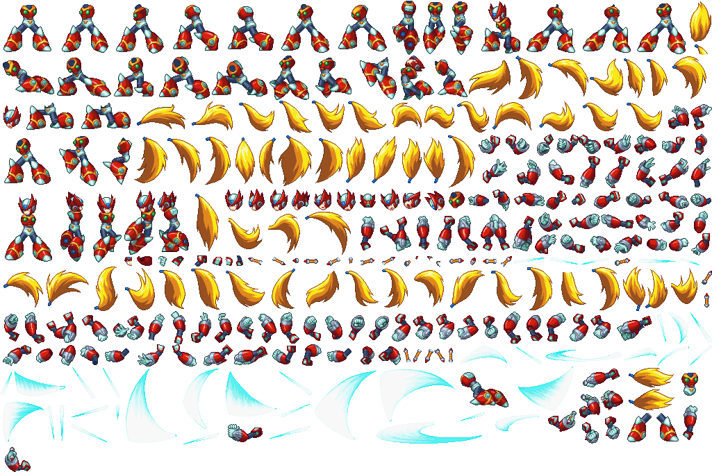 Mega Man Animated Sprite Sheet PNG Image