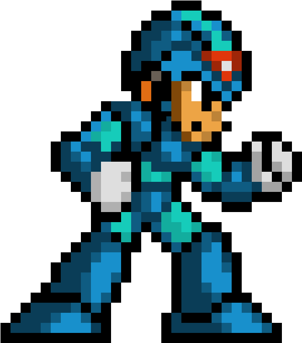 Mega Man Pixel Art Sprite PNG Image