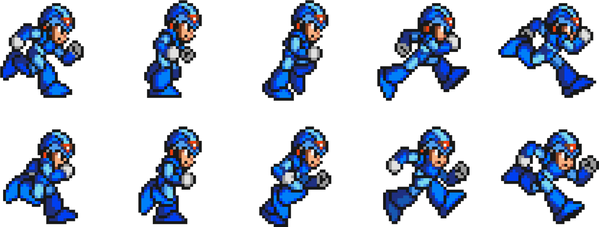 Mega Man Running Sprite Animation PNG Image