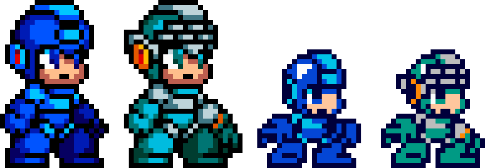 Mega Man Sprite Comparison PNG Image