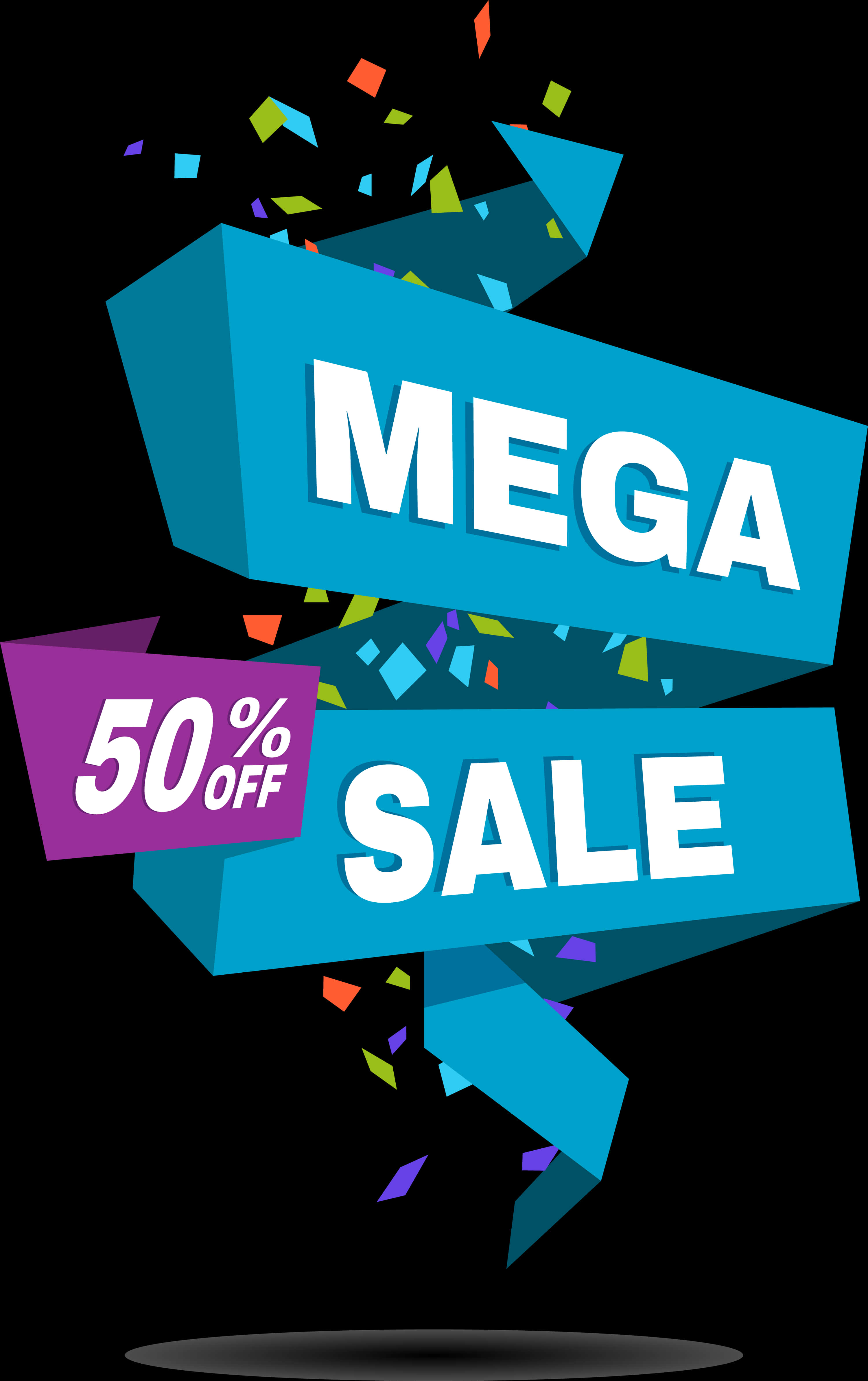 Mega Sale50 Percent Off Promotion PNG Image