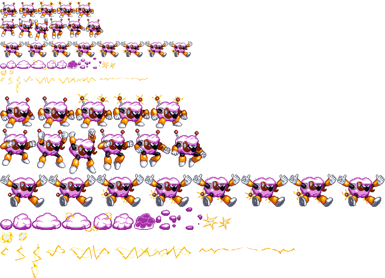 Megaman Animated Sprite Sheet PNG Image