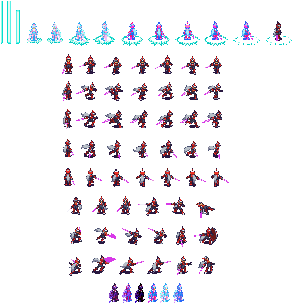 Megaman Character Sprite Sheet PNG Image