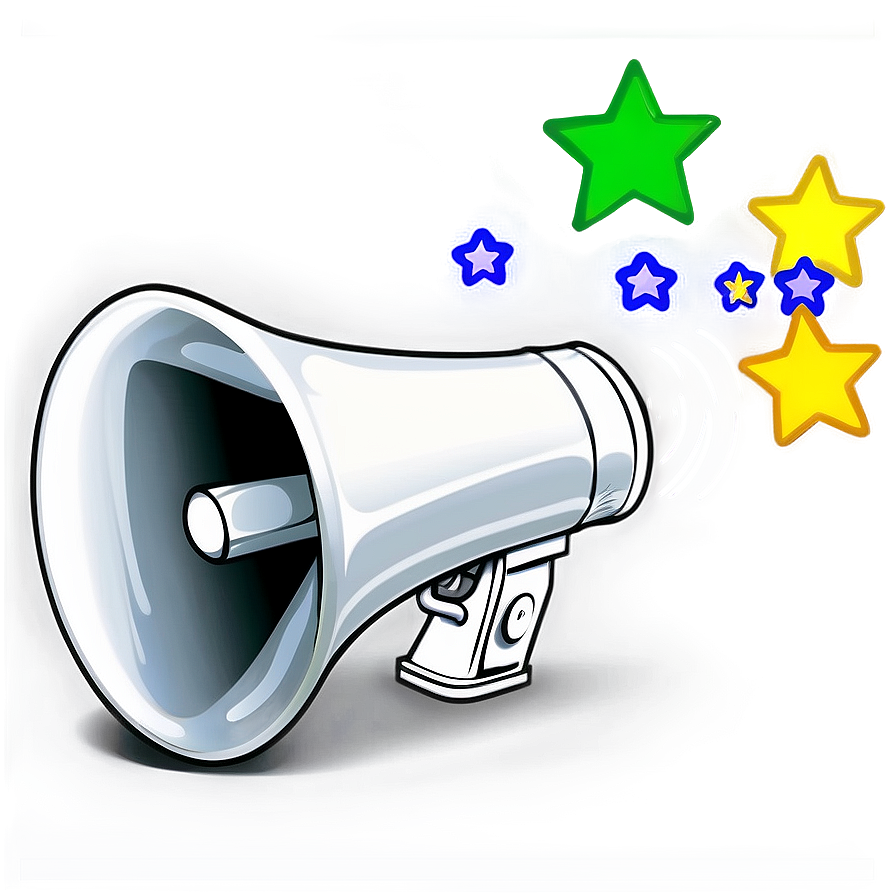 Megaphone With Stars Png Ccv PNG Image