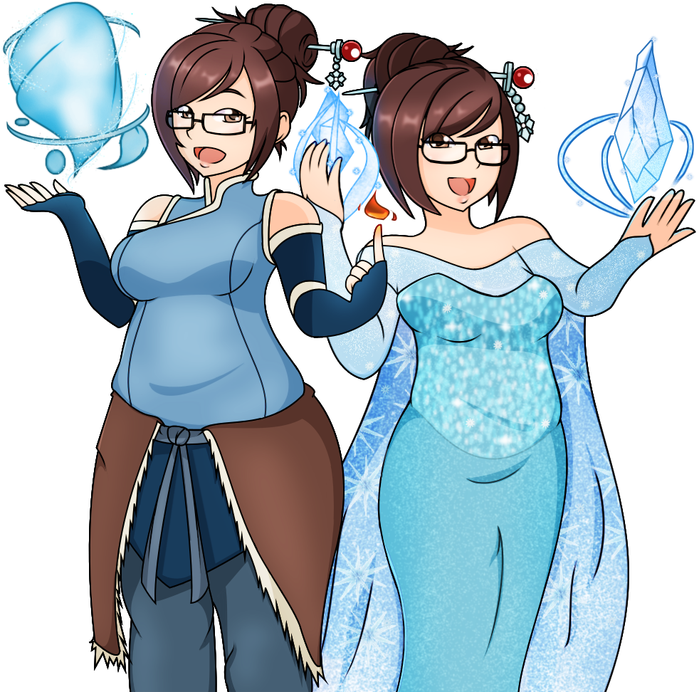 Mei Overwatch Dual Forms Fan Art PNG Image