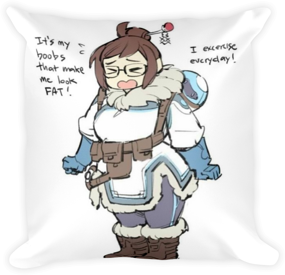 Mei Overwatch Exercise Quote Pillow PNG Image