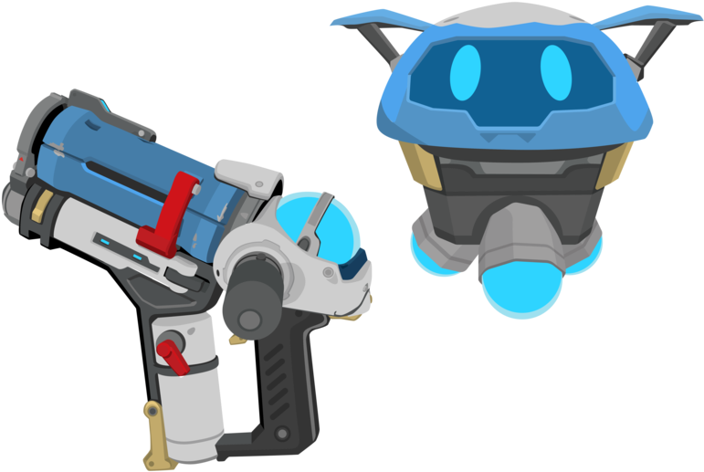 Mei Overwatch Weaponand Robot PNG Image