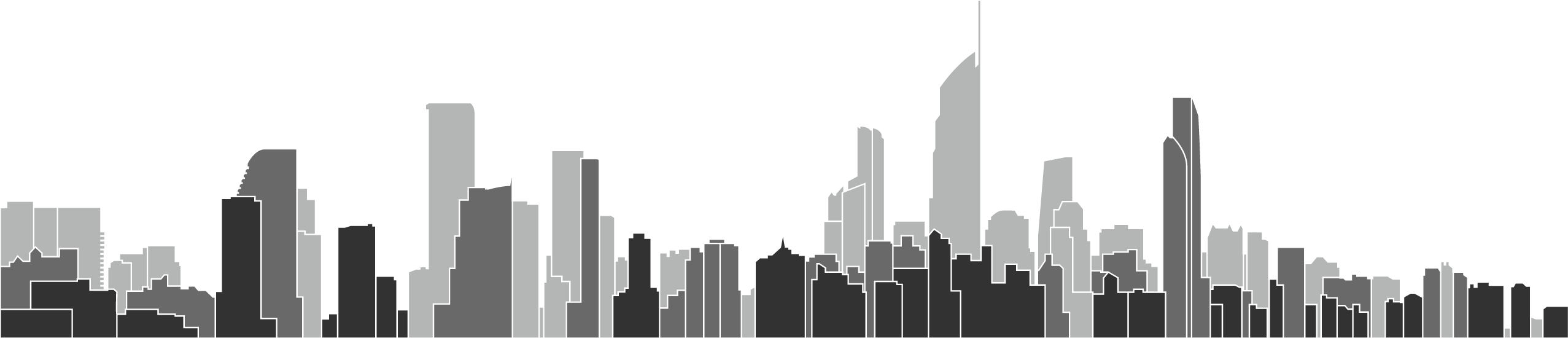 Melbourne Skyline Silhouette PNG Image