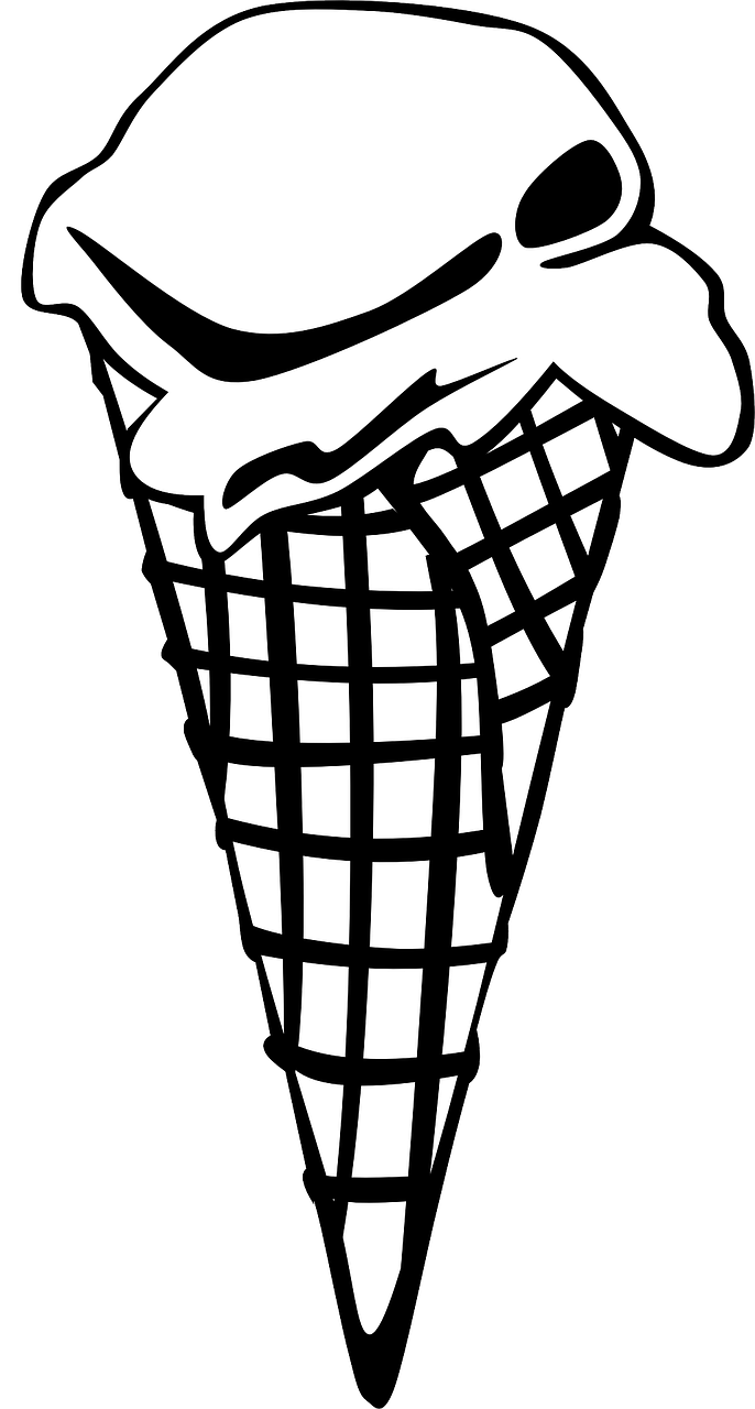 Melting Ice Cream Cone Graphic PNG Image