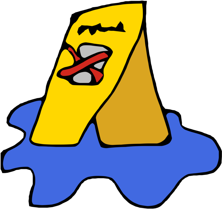 Melting Yellow Cone Cartoon PNG Image