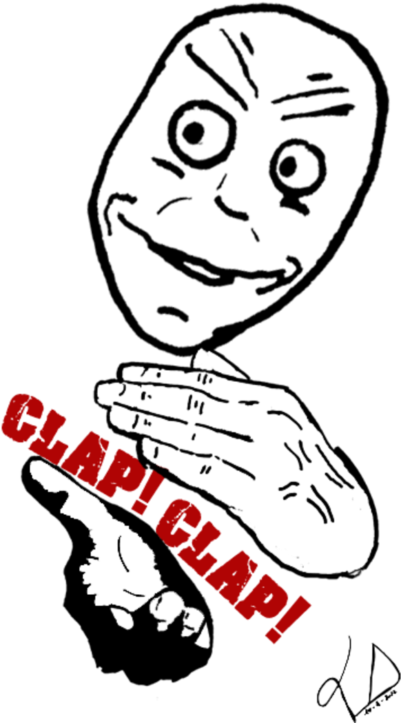 Meme Face Clapping Illustration PNG Image