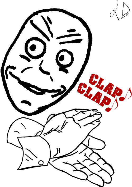 Meme Face Clapping Illustration PNG Image