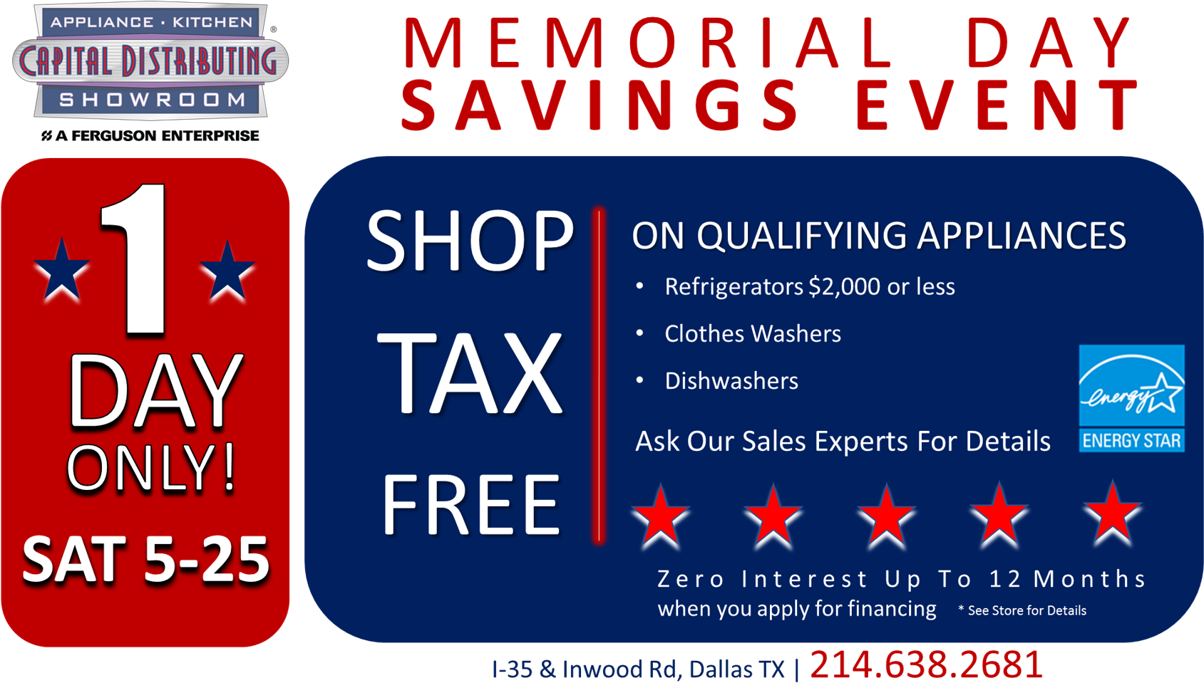 Memorial Day Savings Event Advertisement PNG Image