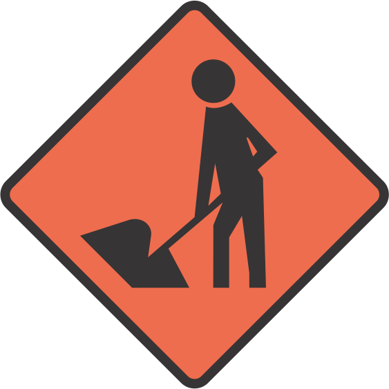 Menat Work Road Sign Graphic PNG Image