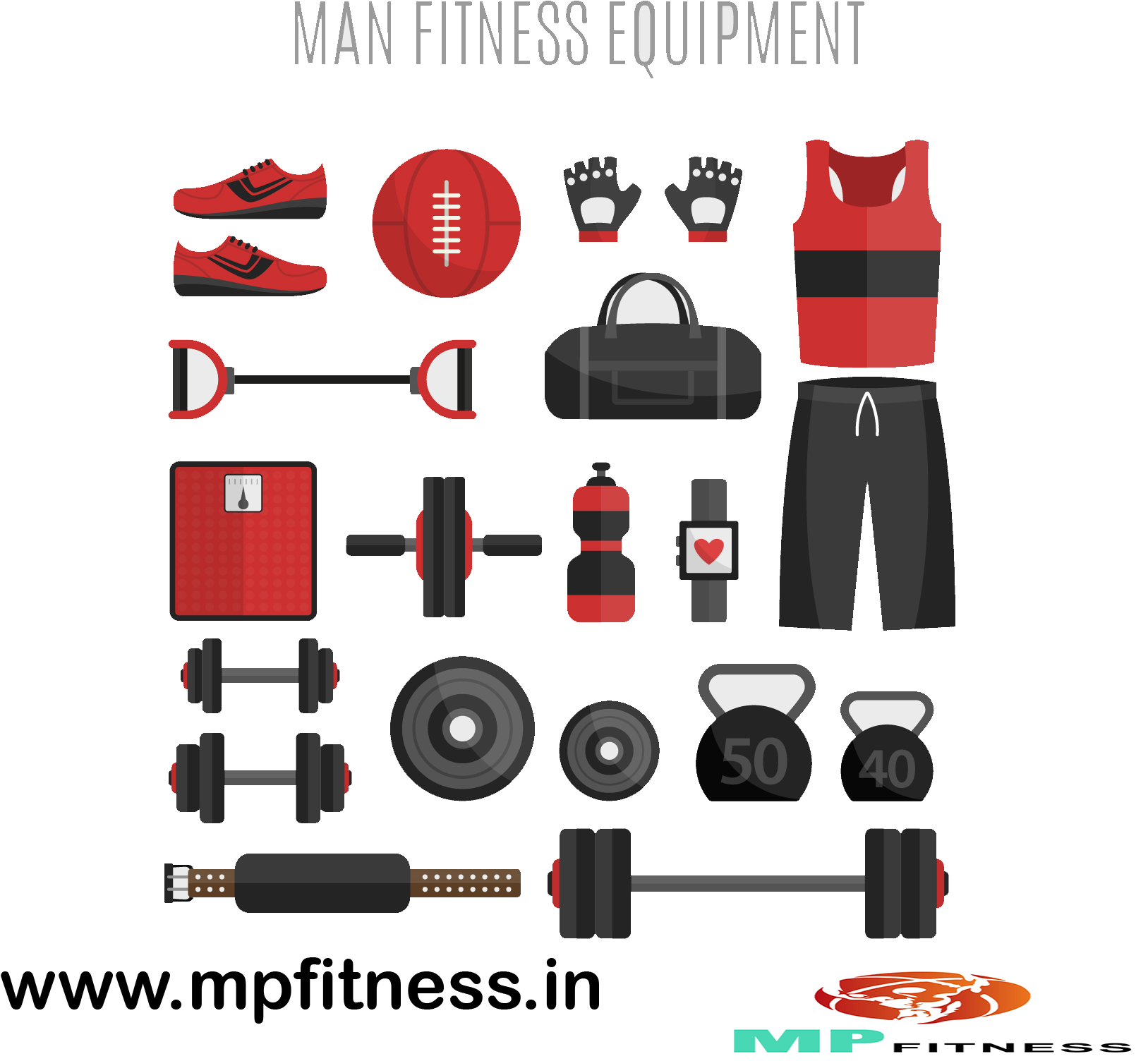 Mens Fitness Equipment Collection PNG Image