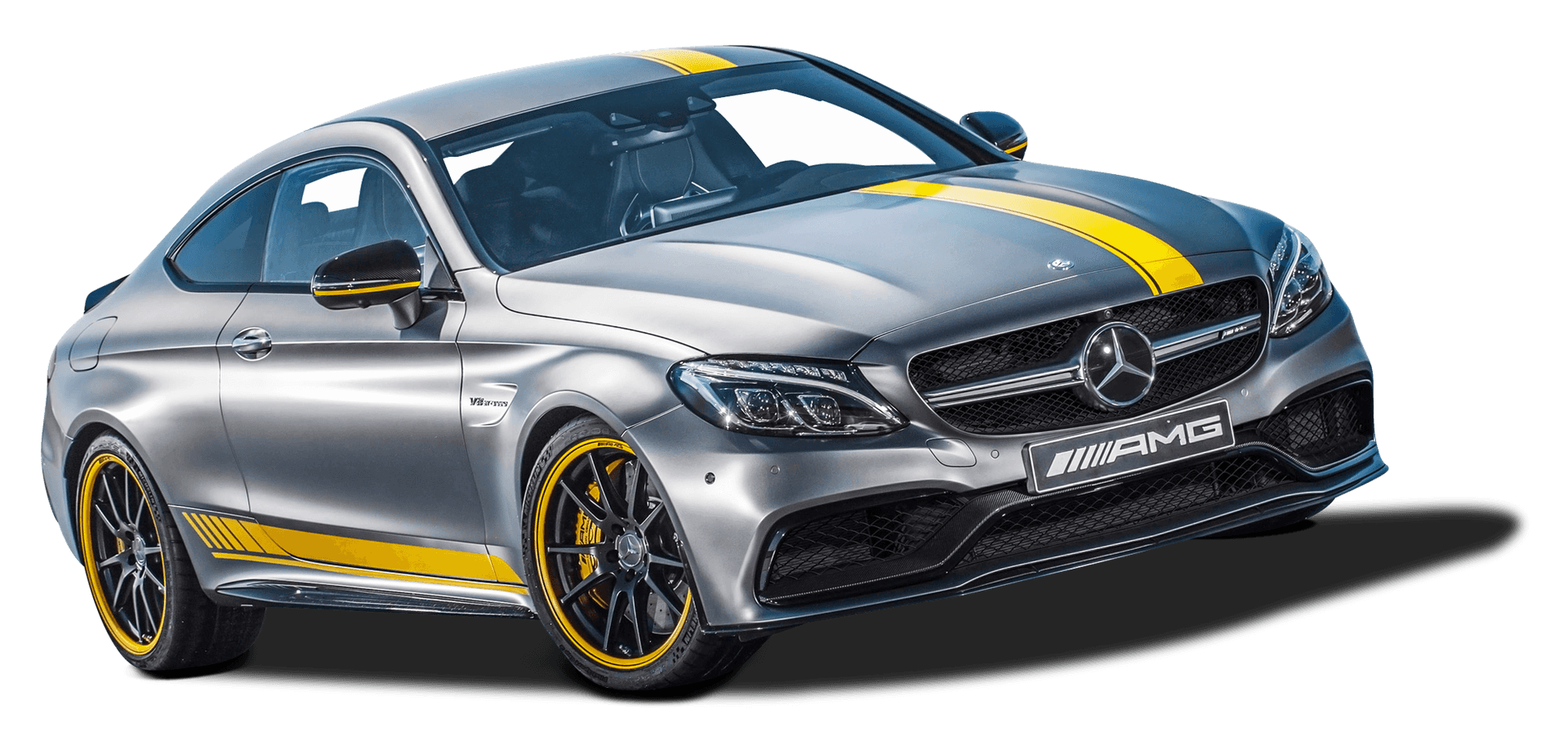 Mercedes A M G C63 Coupe Yellow Stripes PNG Image