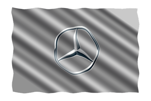 Mercedes Benz Logo Shadowed Flag PNG Image