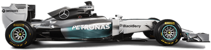 Mercedes F1 Racecar Side View PNG Image