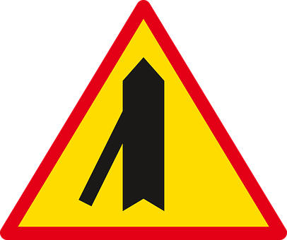 Merge Sign Traffic Warning PNG Image