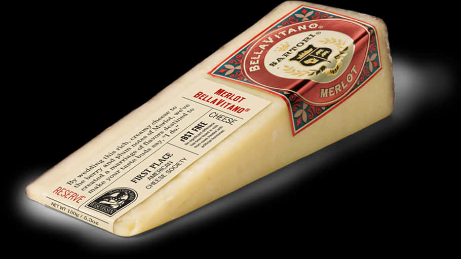 Merlot Bellavitano Cheese Wedge PNG Image