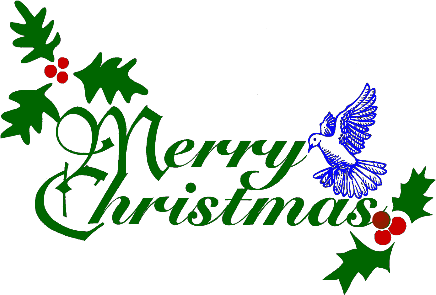 Merry Christmas Dove Greeting PNG Image