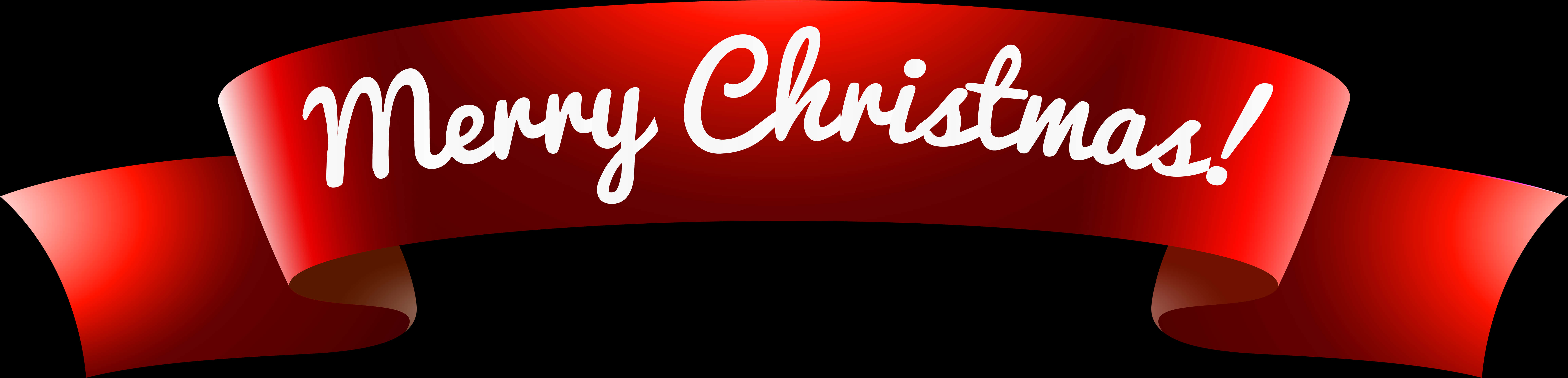 Merry Christmas Red Banner PNG Image