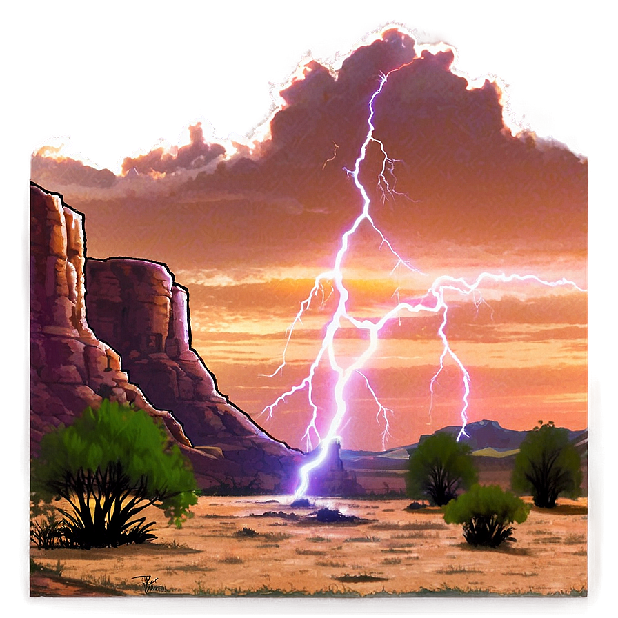 Mesa And Lightning Storm Png Rfy54 PNG Image