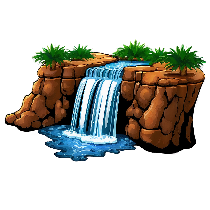 Mesa With Waterfall Png Aqk PNG Image