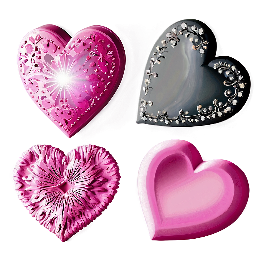 Mesmerizing Pink Hearts Png 84 PNG Image