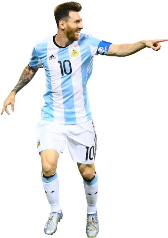 Messi Celebratingin Argentina Kit PNG Image