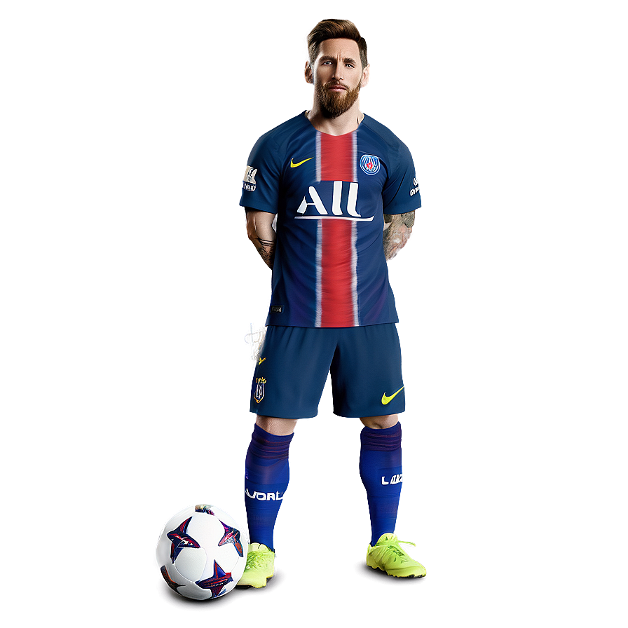 Messi Psg Uniform Png 05032024 PNG Image