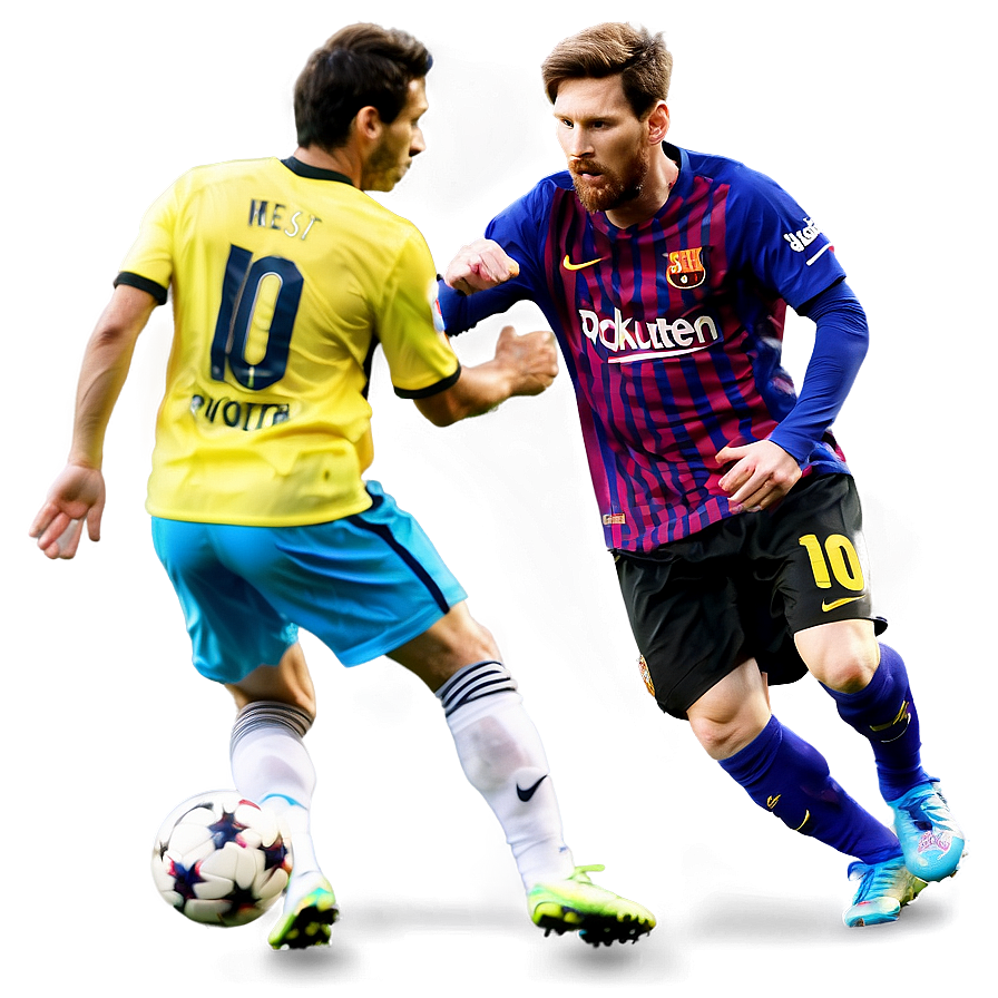 Messi Vs Defender Png Nyk PNG Image