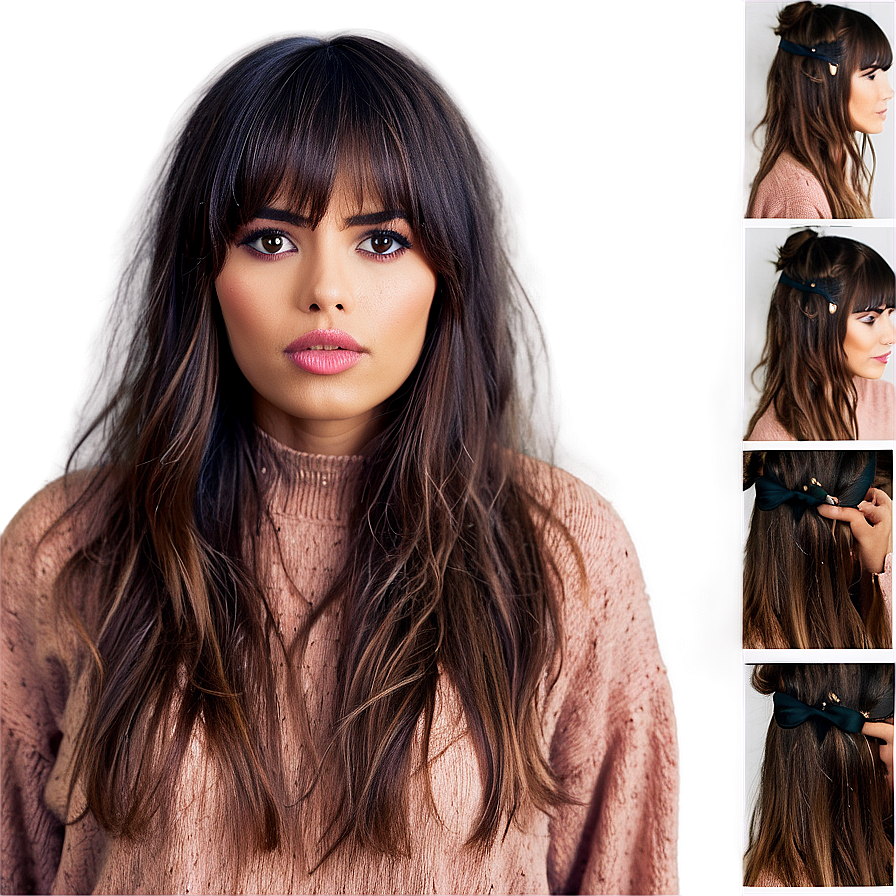 Messy Bangs Look Png Svd PNG Image