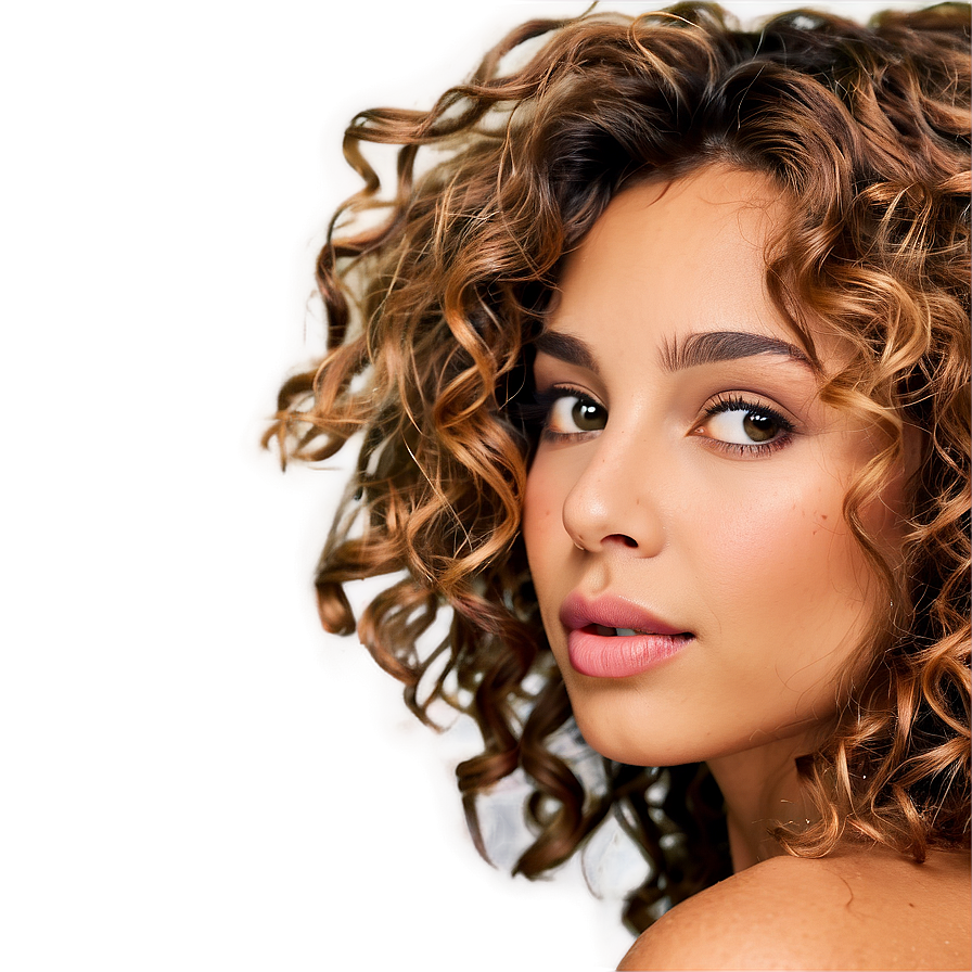 Messy Curly Hair Look Png 05242024 PNG Image