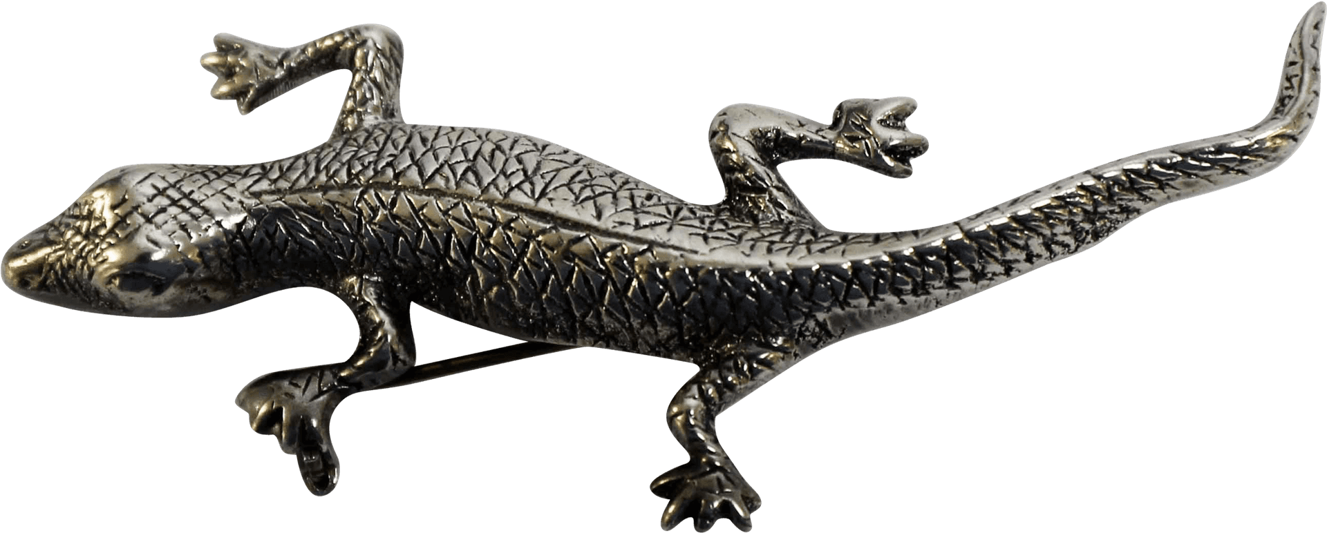 Metal Gecko Sculpture PNG Image