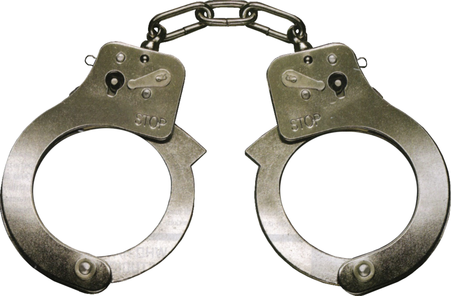 Metal Handcuffs Isolated PNG Image