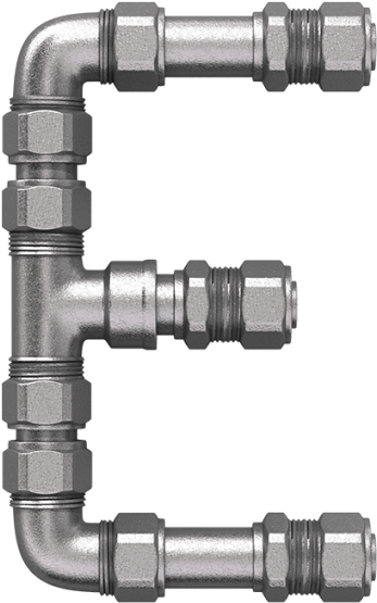 Metal Pipe Connections Plumbing Fittings PNG Image