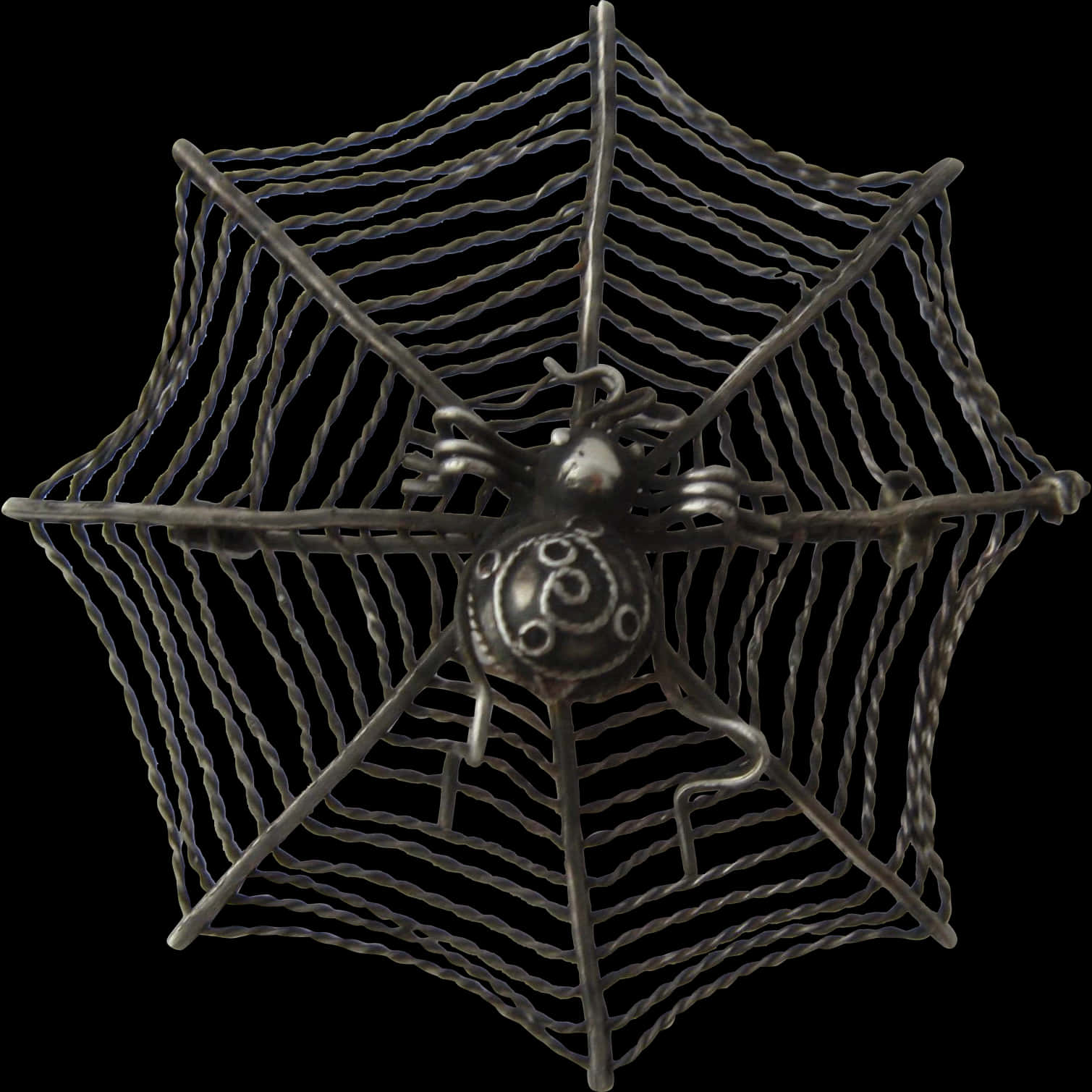 Metal Spideron Web Artwork PNG Image