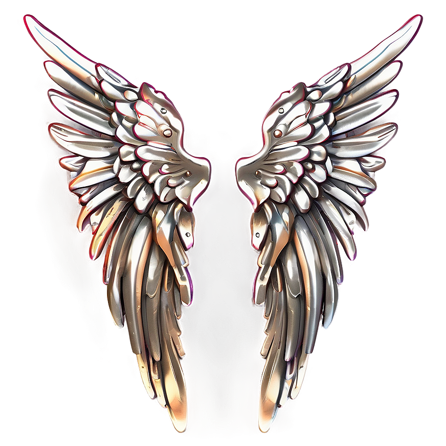 Metallic Angel Wings Sketch Png Hco22 PNG Image