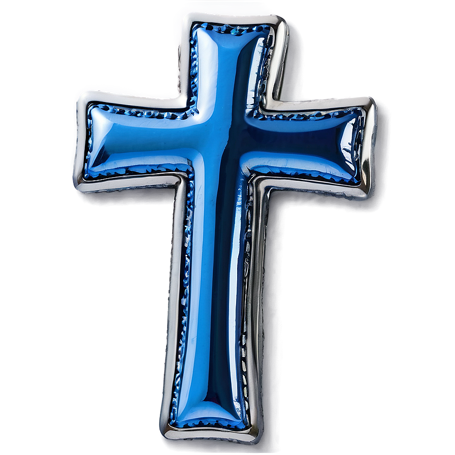 Metallic Blue Cross Shape Png Wbx63 PNG Image