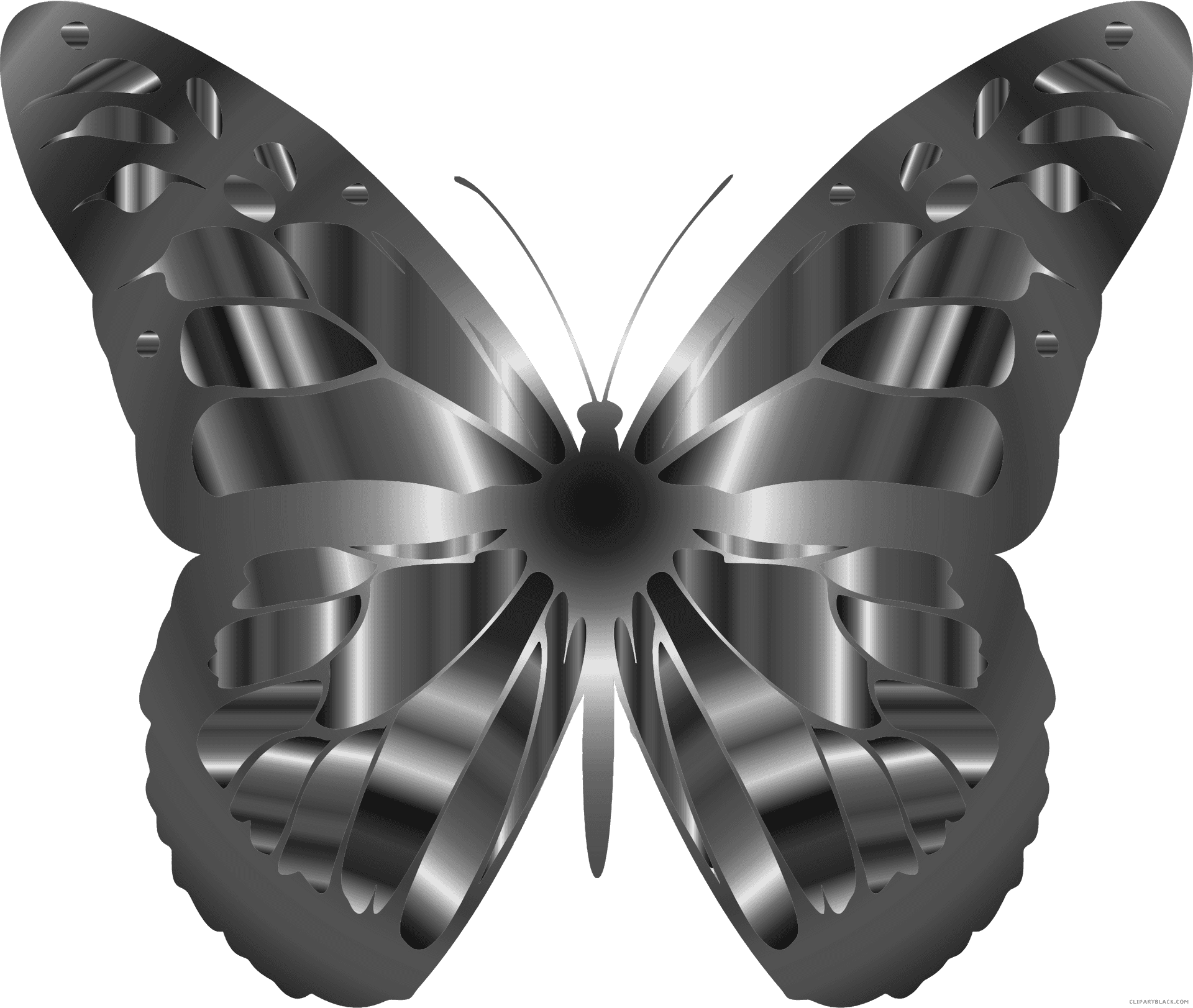 Metallic Butterfly Illusion PNG Image