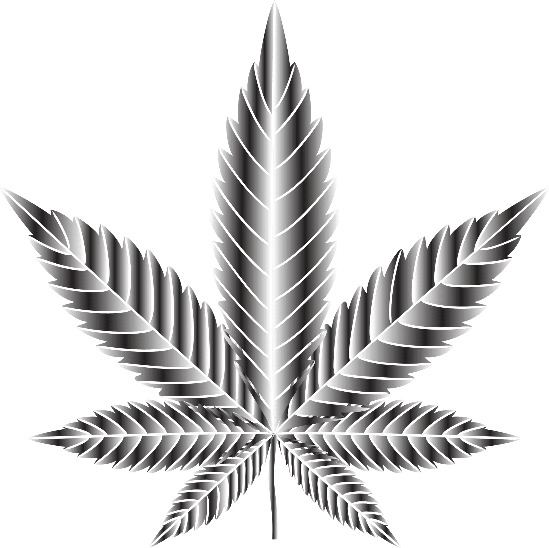 Metallic Cannabis Leaf Graphic PNG Image