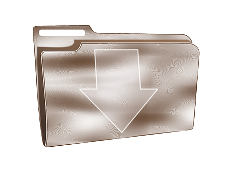 Metallic Download Folder Icon PNG Image