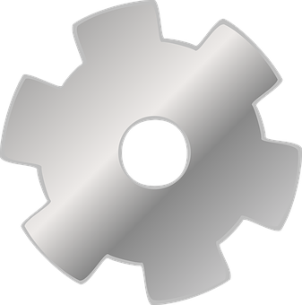 Metallic Gear Icon PNG Image