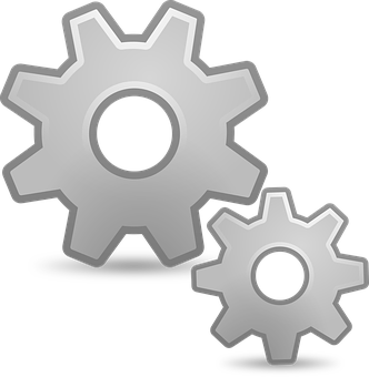 Metallic Gears Icon PNG Image