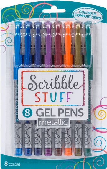 Metallic Gel Pens Pack Scribble Stuff PNG Image