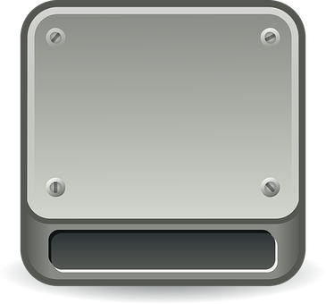 Metallic Hard Drive Icon PNG Image