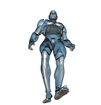 Metallic Humanoid Figure PNG Image