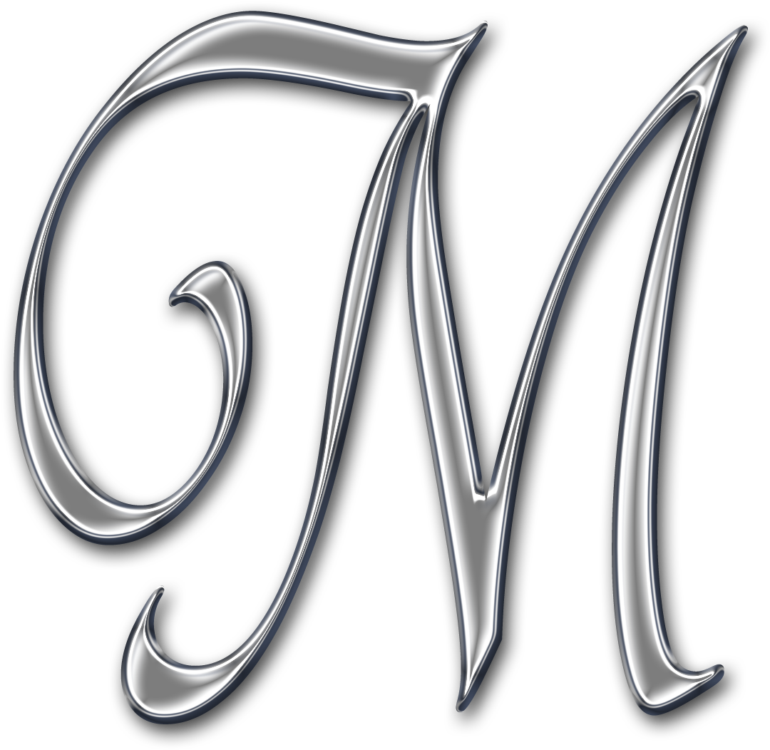 Metallic Letter M Design PNG Image